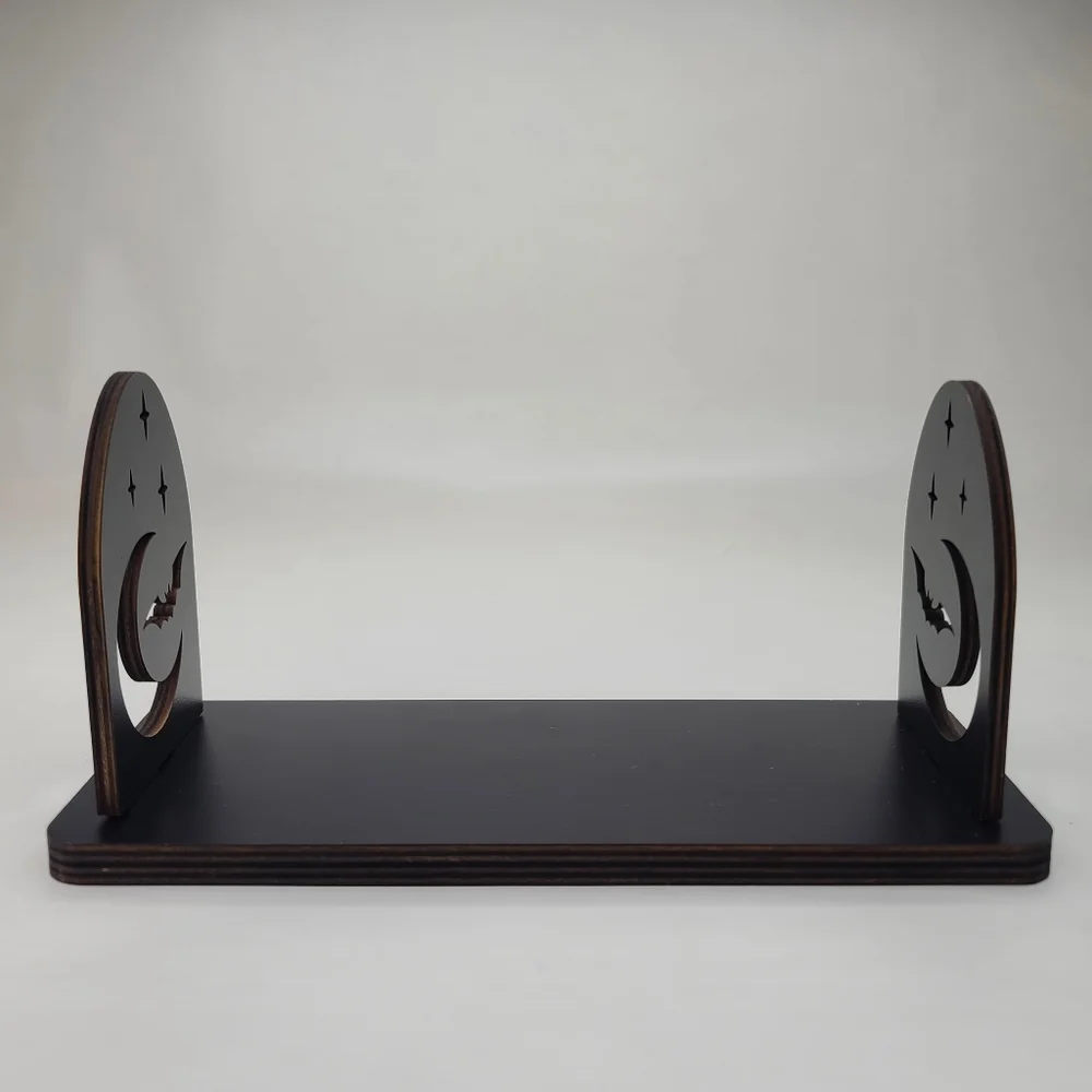 Display Stand Moon and Bat Shelf Book Stand Crystal Display Shelf 8×3 inches